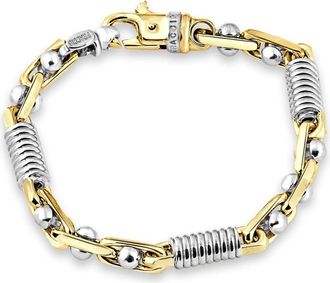 Pompeii3 Mens Figaro Link 14k Gold (54gram) or Platinum (87gram) 7.5mm Link Bracelet 8
