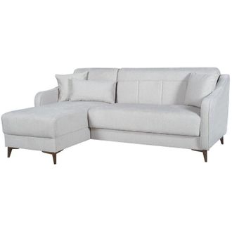 Dmora Divano Letto con Penisola Propata, Contenitore, Lavabile, 207x157 cm Beige