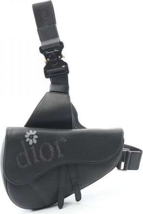 Dior Black Leather Fanny Pack Saddle Bag (Pre-Owned)
