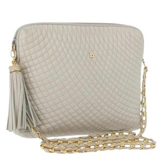 Bally Pre-owned Leather Shoulder Bag - Dames - Pre-owned - Grijs - Maat: ONE Size Leer