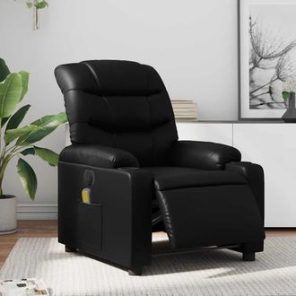vidaXL Vidaxl - Sill&oacute;n De Masaje Reclinable El&eacute;ctrico Cuero Sint&eacute;tico Negro