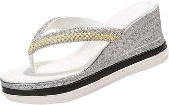 Generic Wedge Flip Flops for Women Casual Slip On Slippers Open Toe Breathable Classic Stylish Versatile Comfortable Wedge Sandals Summer Beach