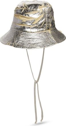 Rick Owens Gilligan Foiled & Waxed Nylon Bucket Hat in Palladium at Nordstrom, Size Medium