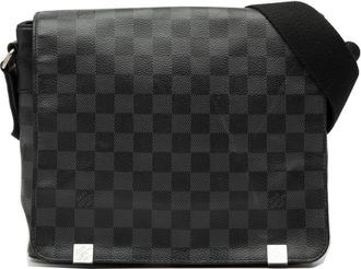 Louis Vuitton Pre-owned Womens Damier Graphite District Pm - Black Textile - One Size