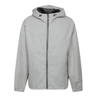 Givenchy Light Jackets, male, Gray, Size: M Monogram 72 Jacquard Windbreaker