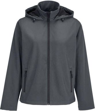 SOLS Dames Race Hooded Soft Shell Jacket (Charcoal)