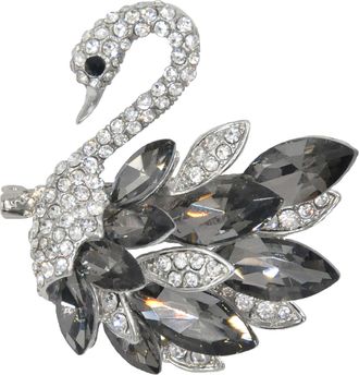 Firetti Brosche »Schmuck Geschenk Ansteckschmuck Schwan« () mit Glasstein