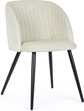 BIZZOTTO Set of 2 Queen chairs in white velvet
