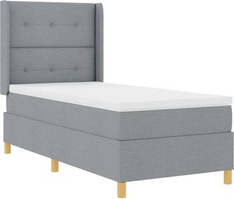 vidaXL Vidaxl - Cama Tipo Box Spring Con Colch&oacute;n Gris Claro 80 X 200 Cm Tela