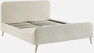 Sweeek Cama Con Somier Y Cabecera Tapizada Borreguito, 160cm