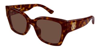 Balenciaga BB0474S Asian Fit 002 Womens Sunglasses Tortoiseshell Size 55