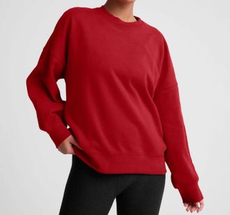 Beyond Yoga Luxe Fleece Oversized Sweatshirt In Holly Red
