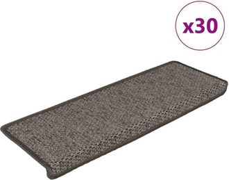 vidaXL Alfombra Autoadhesiva Escalera Sisal 30 Uds Grey And Beige Vidaxl