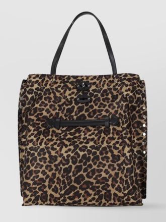 Zanellato leopard print shoulder bag with front zip