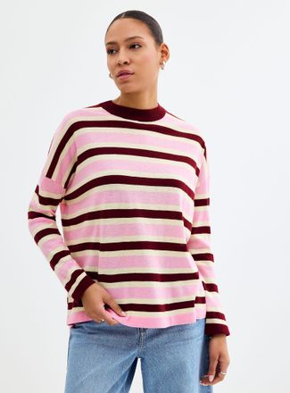 FRNCH Womens Romantic stripes loose fine-knit sweater