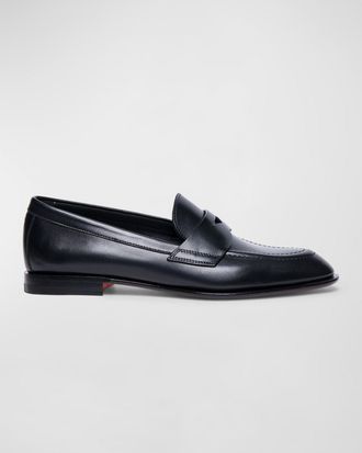 Santoni Famed Leather Penny Loafers
