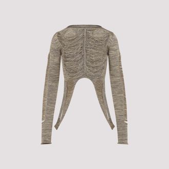 Rick Owens Gold Wool Cropped Top