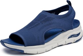 Skechers Womens Arch FIT City Catch Sandal, Navy Knit, 5 UK