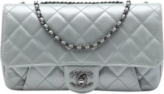 Chanel Borsa a tracolla pre-owned trapuntata e plissettata - - Pre-owned - Donna - Grigio - ONE SIZE