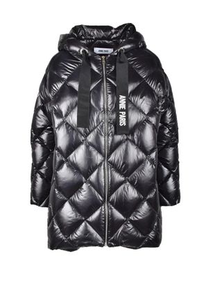 ANNIE PARIS Shiny Quilted Down Jacket with Hood