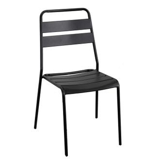 Vacchetti Silla Asiento De Jard&iacute;n Antracita 50x54 Cm H 87 Cm En Metal Mod. Rovigo