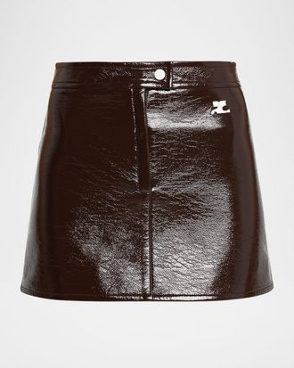 Courr&egrave;ges Reedition Vinyl Mini Skirt