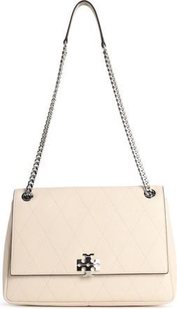 Tory Burch Tory Burch medium Charlie Matelass&eacute; schoudertas in cr&egrave;me leer