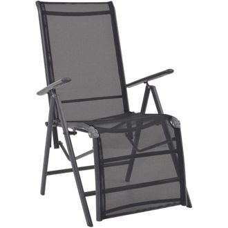 vidaXL Tumbona Reclinable De Aluminio Y Textilene Negro Vidaxl