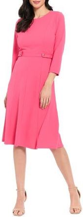 London Times Seamed Midi Dress in Pink Flamingo at Nordstrom Rack, Size 16