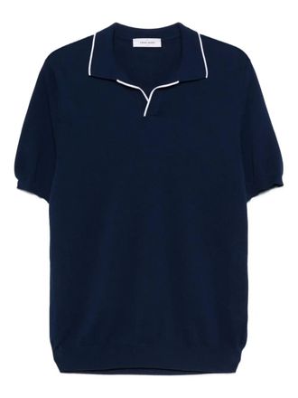 Gran Sasso short-sleeve polo-collar t-shirt - Blue