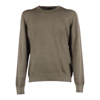 Fay Round-neck Knitwear, male, Green, Size: 3XL Girocollo Tinto Capo F.12