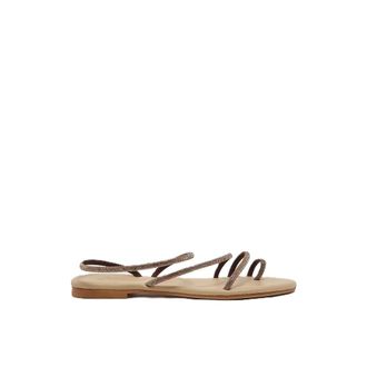 MC2 Saint Barth Flat Sandals, female, Brown, Size: 11 US Round-toe Wrap Flat Sandals