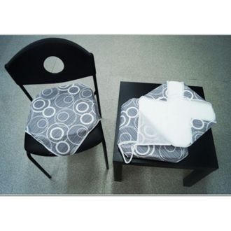 Trade Shop Trade Shop - 6 Coprisedia Cuscini Cerchi Grigio Con Laccetti Cuscino Per Sedie Imbottito