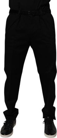 Dolce & Gabbana Black Cotton Men Skinny Dress Formal Mens Pants