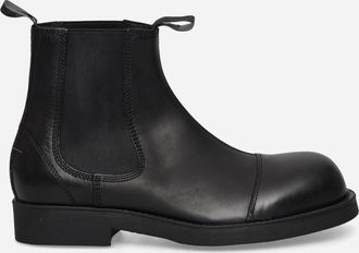 Maison Margiela Leather Biker Chelsea Boots Black