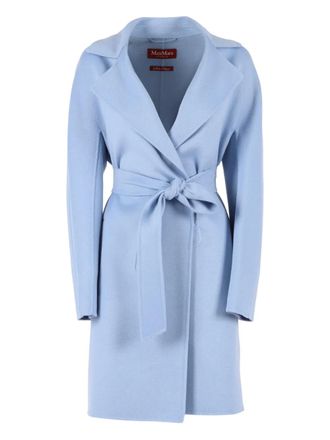 Max Mara Ajaccio belted coat - women - Virgin Wool/Silk/Cashmere - 36 - Blue