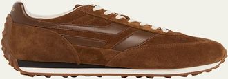 Tom Ford Mens Mick Suede and Leather Low-Top Sneakers