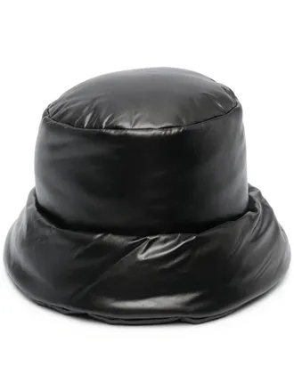 Versace logo-patch padded bucket hat - women - Polyamide/Polyamide - 58 - Black