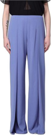 Emporio Armani Pantaloni Palazzo in Cr&ecirc;pe Stretch - - Trousers - Donna - Blu - L