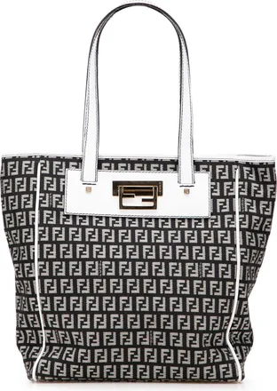 Fendi Pre-owned Womens Logo Tote Bag - Black Textile - One Size