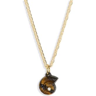 CHILD OF WILD Protection Cove Tigers Eye Pendant Necklace in Gold at Nordstrom