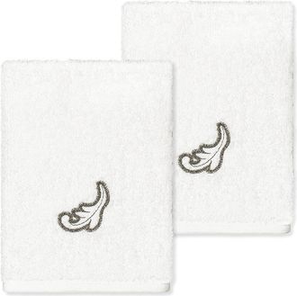 Linum Home Textiles 100% Turkish Cotton April 2Pc Embellished Washcloth Set