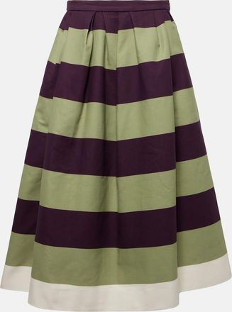 Dries Van Noten Striped cotton midi skirt