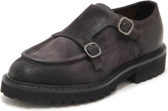 Doucal's Commander Double-Buckle Loafer - Heren - Platte Schoenen - Grijs - 40 EU - Leer - Schoenen