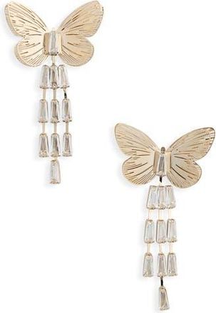 Eye Candy Los Angeles Fiora Butterfly Statement Earrings in Gold at Nordstrom Rack