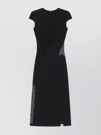 Givenchy crepe panelled draped cutout midi dress
