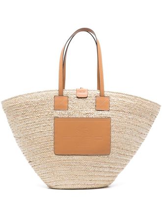 Etro straw tote beach bag - women - Calf Leather/Cotton/Straw - One Size - Neutrals
