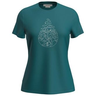 Icebreaker Merino 150 Tech Lite III S/S Hike Path Merinoshirt f&uuml;r Damen | tidal teal