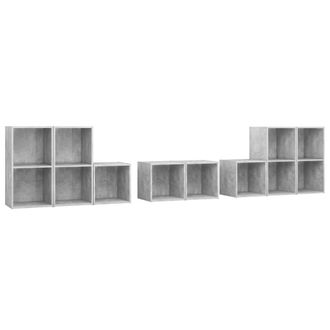 Berkfield Home 8 Piece TV Cabinet Set Concrete Grey Engineered Wood