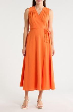 Calvin Klein Aerowash Faux Wrap Maxi Dress in Starburst at Nordstrom Rack, Size 16